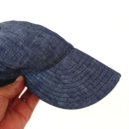 COOPERSTOWN BALL CAP / LINEN INDIGO CHAMBRAY CAP / SOLID / SOFT / SPECIAL ORDER MODEL /  MADE IN USA