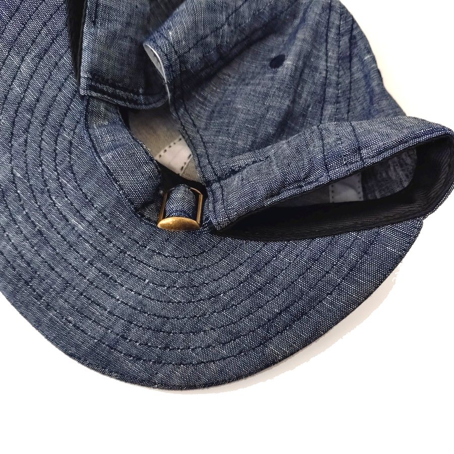 COOPERSTOWN BALL CAP / LINEN INDIGO CHAMBRAY CAP / SOLID / SOFT / SPECIAL ORDER MODEL /  MADE IN USA