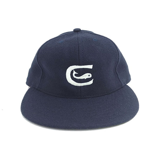 COOPERSTOWN BALL CAP / 1915 CHICAGO WHALES / EXCLUSIVE / NAVY / WOOL FLANNEL / LEATHER STRAP / MADE IN USA