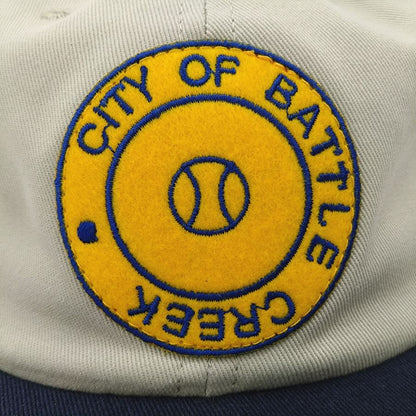 COOPERSTOWN BALL CAP / 1946 BATTLE CREEK BELLES  / STONE ×  NAVY【SPECIAL ORDER COLOR】MADE IN USA