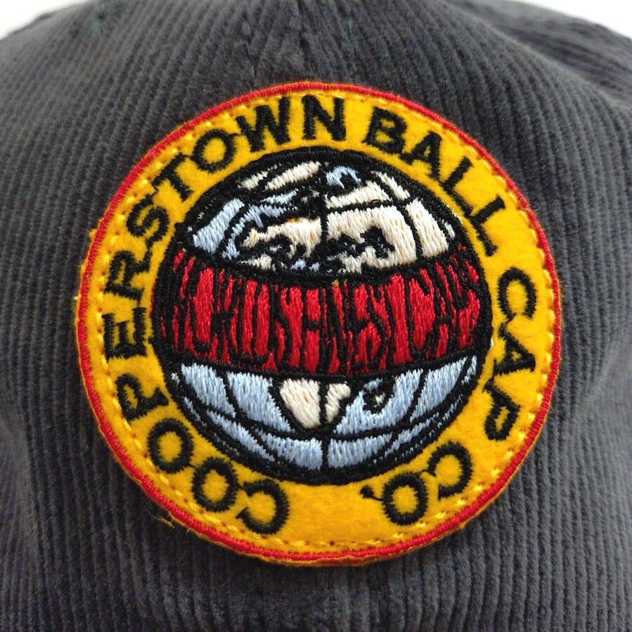 COOPERSTOWN BALL CAP / CORDUROY CAP / COOPERS PATCH  / GRAY / SOFT VISOR / PATCH / SPECIAL ORDER MODEL / MADE IN USA