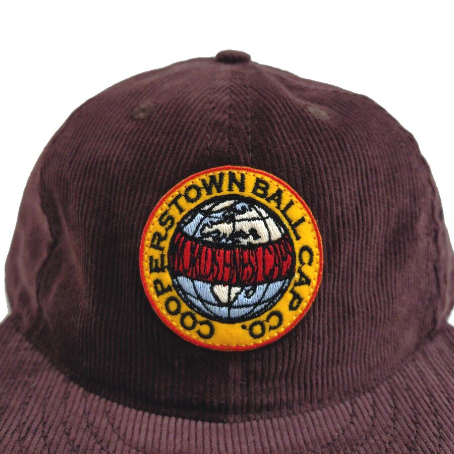 COOPERSTOWN BALL CAP / CORDUROY CAP / COOPERS PATCH  / BROWN / SOFT VISOR / PATCH / SPECIAL ORDER MODEL / MADE IN USA