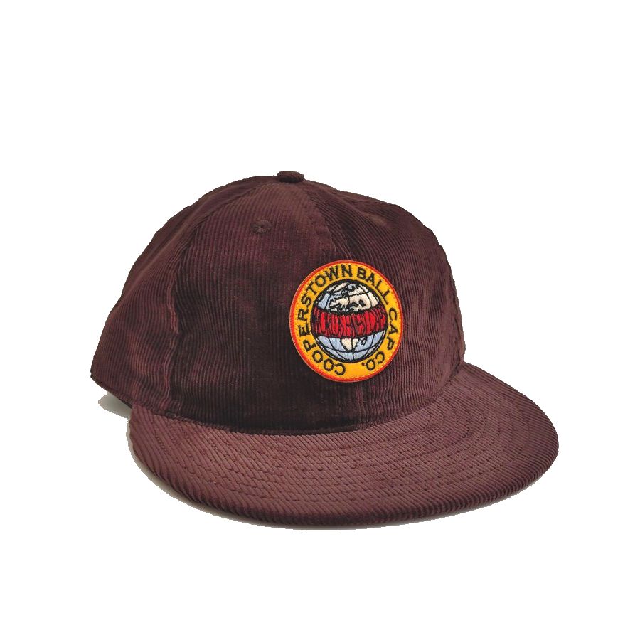 COOPERSTOWN BALL CAP / CORDUROY CAP / COOPERS PATCH  / BROWN / SOFT VISOR / PATCH / SPECIAL ORDER MODEL / MADE IN USA