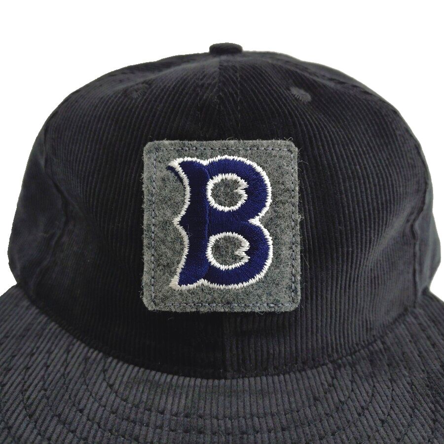 COOPERSTOWN BALL CAP / CORDUROY CAP / BOSTON RED SOX / BLACK / SOFT VISOR / PATCH / SPECIAL ORDER MODEL / MADE IN USA