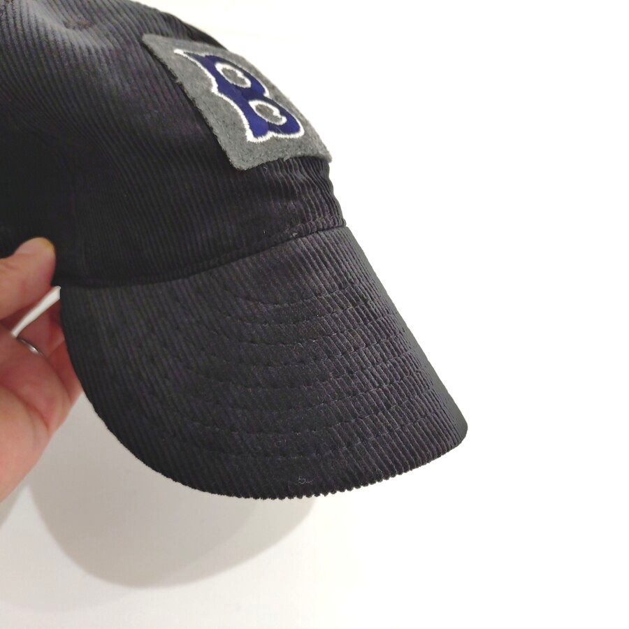 COOPERSTOWN BALL CAP / CORDUROY CAP / BOSTON RED SOX / BLACK / SOFT VISOR / PATCH / SPECIAL ORDER MODEL / MADE IN USA