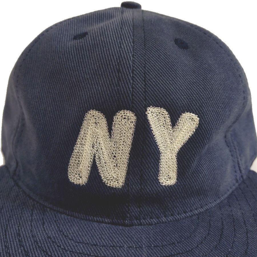 COOPERSTOWN BALL CAP / NEWYORK(NY) / BEEFY BRUSHED BULL DENIM CAP / NAVY/ 12OZ / MADE IN USA