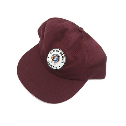 COOPERSTOWN BALL CAP / 1948 ROCK FORD PEACHES / WOOLSAGE / PATCH / SNAP / MAROON / MADE IN USA
