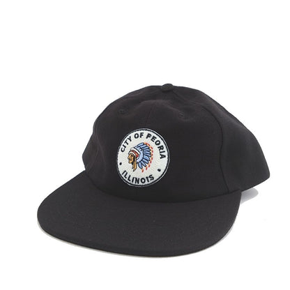 COOPERSTOWN BALL CAP / 1948 ROCK FORD PEACHES / WOOLSAGE / PATCH / SNAP / BLACK / MADE IN USA