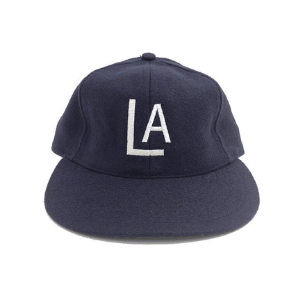 COOPERSTOWN BALL CAP / 1943 LOSANGELES ENGELES / NAVY / WOOL FLANNEL / LEATHER STRAP / MADE IN USA
