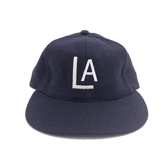 COOPERSTOWN BALL CAP / 1943 LOSANGELES ENGELES / NAVY / WOOL FLANNEL / LEATHER STRAP / MADE IN USA