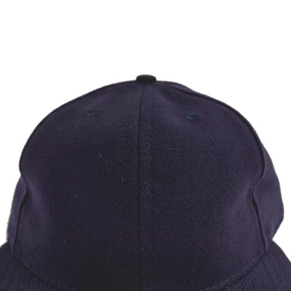 COOPERSTOWN BALL CAP / SOLID / NAVY / WOOL FLANNEL / LEATHER STRAP / MADE IN USA