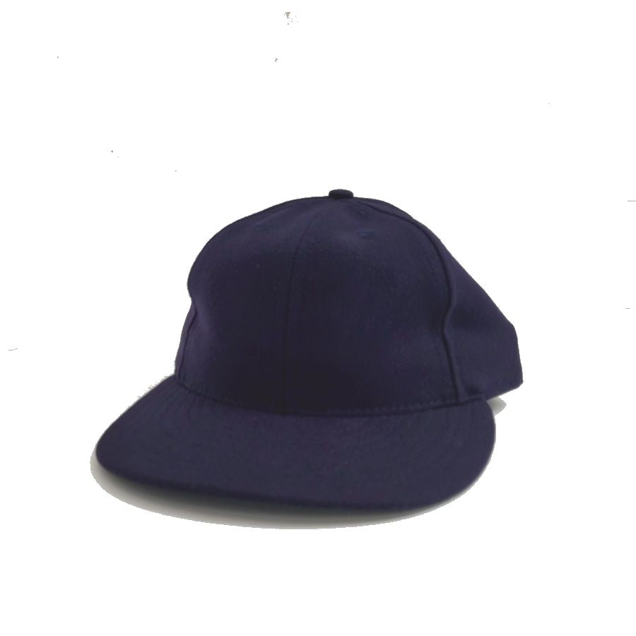 COOPERSTOWN BALL CAP / SOLID / NAVY / WOOL FLANNEL / LEATHER STRAP / MADE IN USA