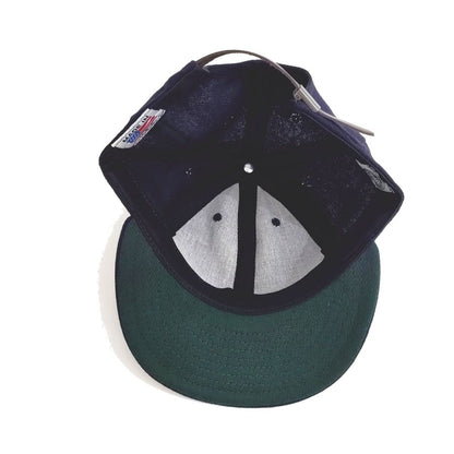 COOPERSTOWN BALL CAP / SOLID / NAVY / WOOL FLANNEL / LEATHER STRAP / MADE IN USA