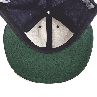 COOPERSTOWN BALL CAP / SOLID / NAVY / WOOL FLANNEL / LEATHER STRAP / MADE IN USA