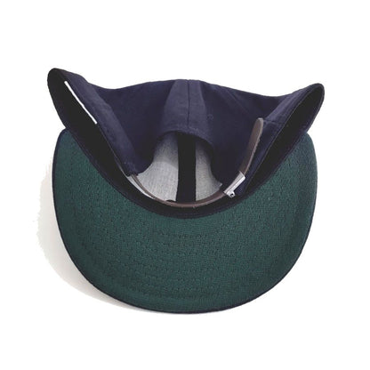COOPERSTOWN BALL CAP / SOLID / NAVY / WOOL FLANNEL / LEATHER STRAP / MADE IN USA