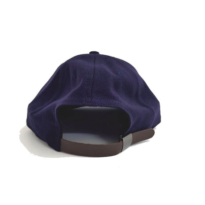 COOPERSTOWN BALL CAP / SOLID / NAVY / WOOL FLANNEL / LEATHER STRAP / MADE IN USA