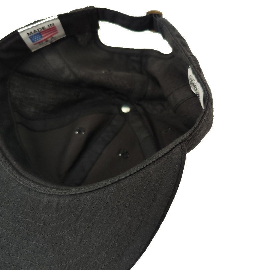 COOPERSTOWN BALL CAP / LINEN COTTON CAP / BLACK / SPECIAL ORDER MODEL / STRUCTURED / MADE IN USA