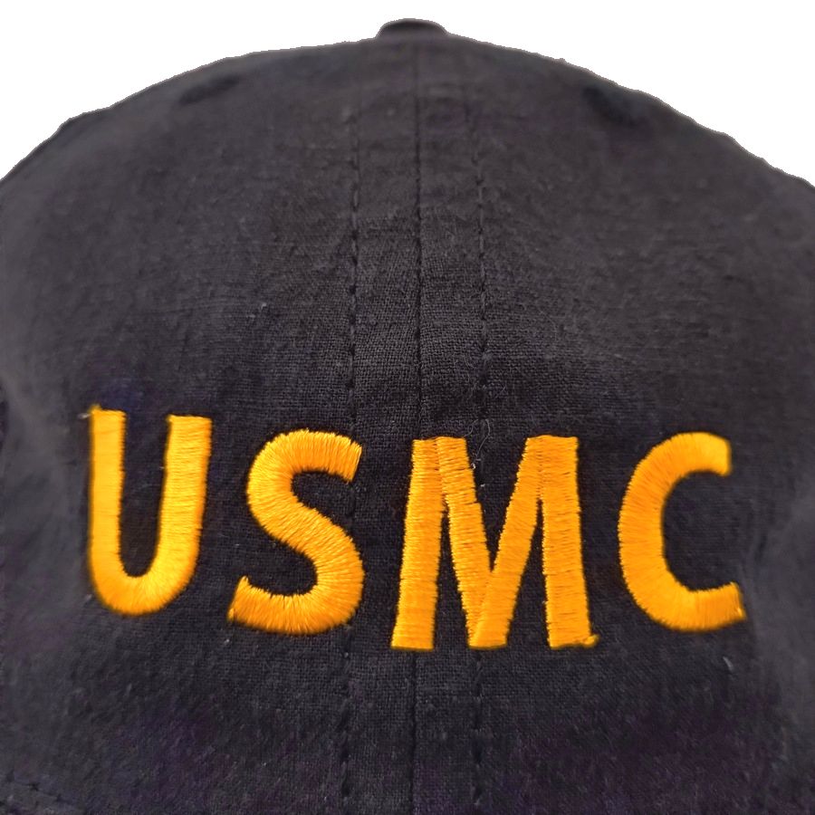 COOPERSTOWN BALL CAP / USMC / LINEN COTTON / BLACK / SPECIAL ORDER MODEL / STRUCTURED / MADE IN USA