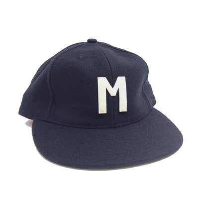 COOPERSTOWN BALL CAP / 1942 Kansas City Monarchs / NAVY / FELT / WOOL FLANNEL / LEATHER STRAP / MADE IN USA