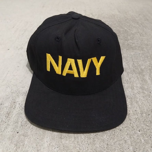 90s BANCROFT CAP / U.S.NAVY / SNAPBACK / BASEBALL CAP / MADE IN USA 【DEADSTOCK】