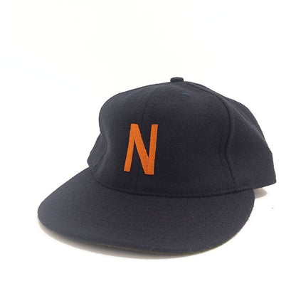 COOPERSTOWN BALL CAP / 1927 NEWARK BEARS (ORANGE LOGO) NAVY / WOOL FLANNEL / LEATHER STRAP / MADE IN USA