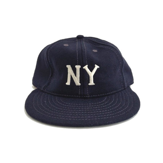 COOPERSTOWN BALL CAP / 1936 NEWYORK BLACK YANKEES / WOOL FLANNEL / NAVY / 3 INCH SOFT VISOR / ELASTIC / MADE IN USA