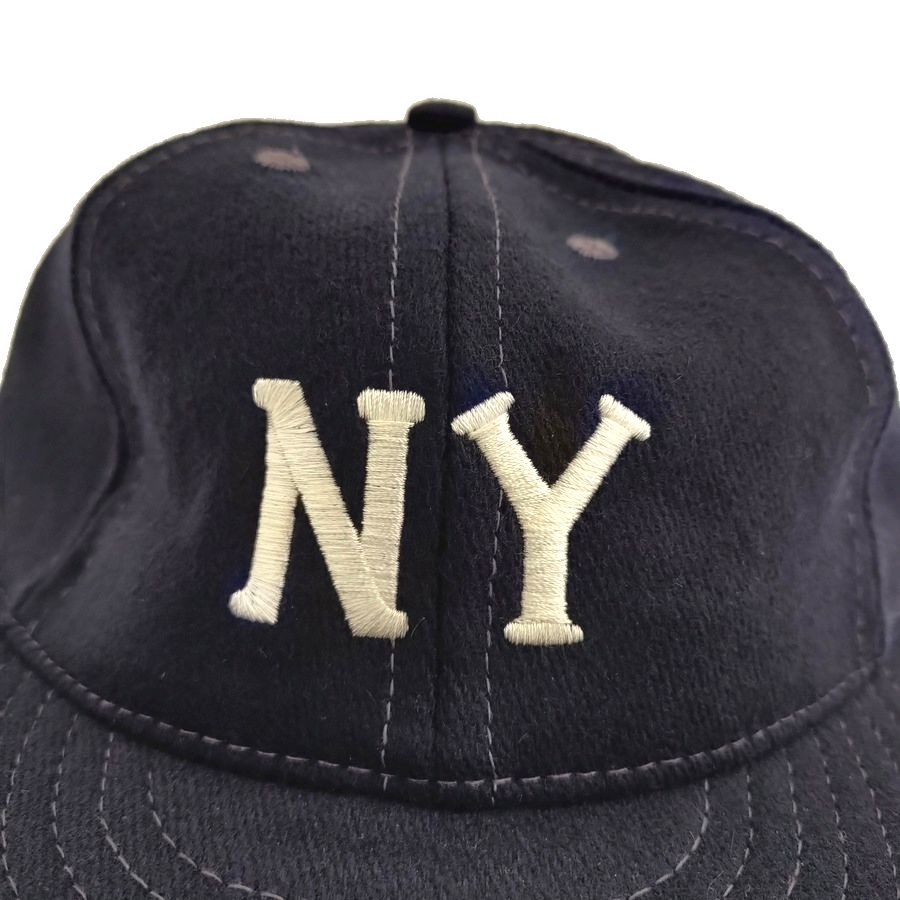 COOPERSTOWN BALL CAP / 1936 NEWYORK BLACK YANKEES / WOOL FLANNEL / NAVY / 3 INCH SOFT VISOR / ELASTIC / MADE IN USA