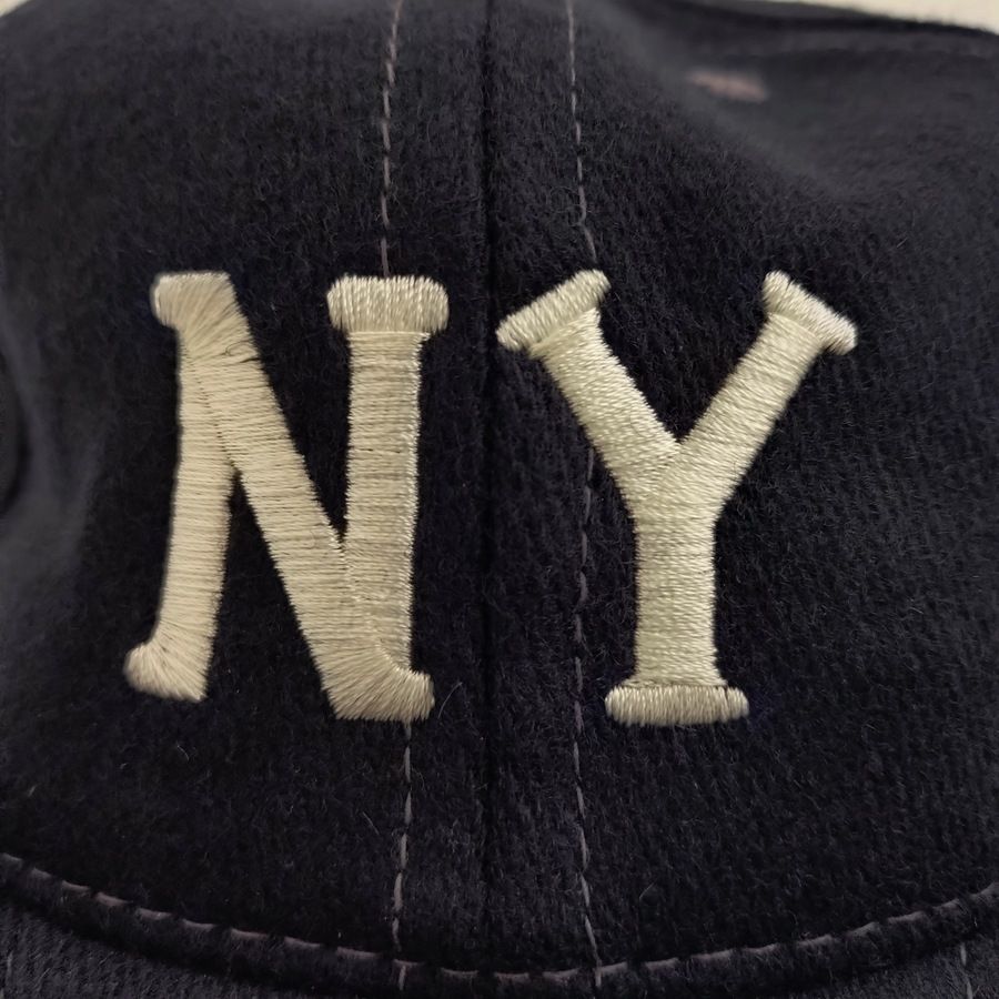 COOPERSTOWN BALL CAP / 1936 NEWYORK BLACK YANKEES / WOOL FLANNEL / NAVY / 3 INCH SOFT VISOR / ELASTIC / MADE IN USA