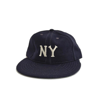 COOPERSTOWN BALL CAP / 1936 NEWYORK BLACK YANKEES / WOOL FLANNEL / NAVY / 3 INCH SOFT VISOR / ELASTIC / MADE IN USA
