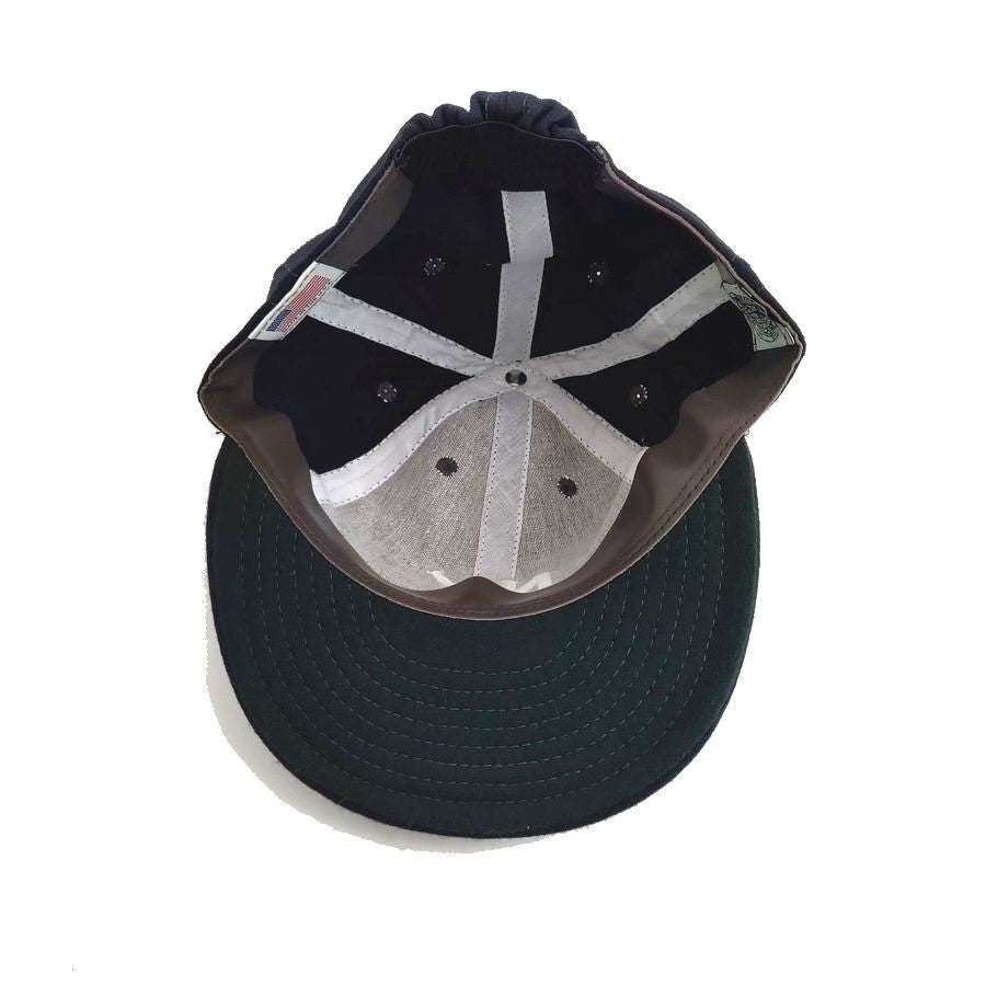 COOPERSTOWN BALL CAP / 1936 NEWYORK BLACK YANKEES / WOOL FLANNEL / NAVY / 3 INCH SOFT VISOR / ELASTIC / MADE IN USA