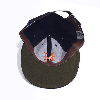 COOPERSTOWN BALL CAP / 1947 NEWYORK CUBANS (ORANGE LOGO)  NAVY / WOOL FLANNEL / LEATHER STRAP / MADE IN USA