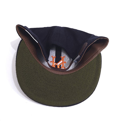 COOPERSTOWN BALL CAP / 1947 NEWYORK CUBANS (ORANGE LOGO)  NAVY / WOOL FLANNEL / LEATHER STRAP / MADE IN USA