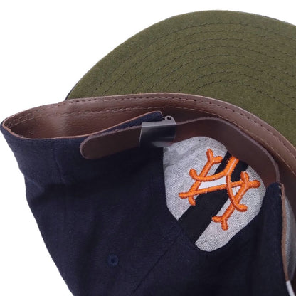 COOPERSTOWN BALL CAP / 1947 NEWYORK CUBANS (ORANGE LOGO)  NAVY / WOOL FLANNEL / LEATHER STRAP / MADE IN USA