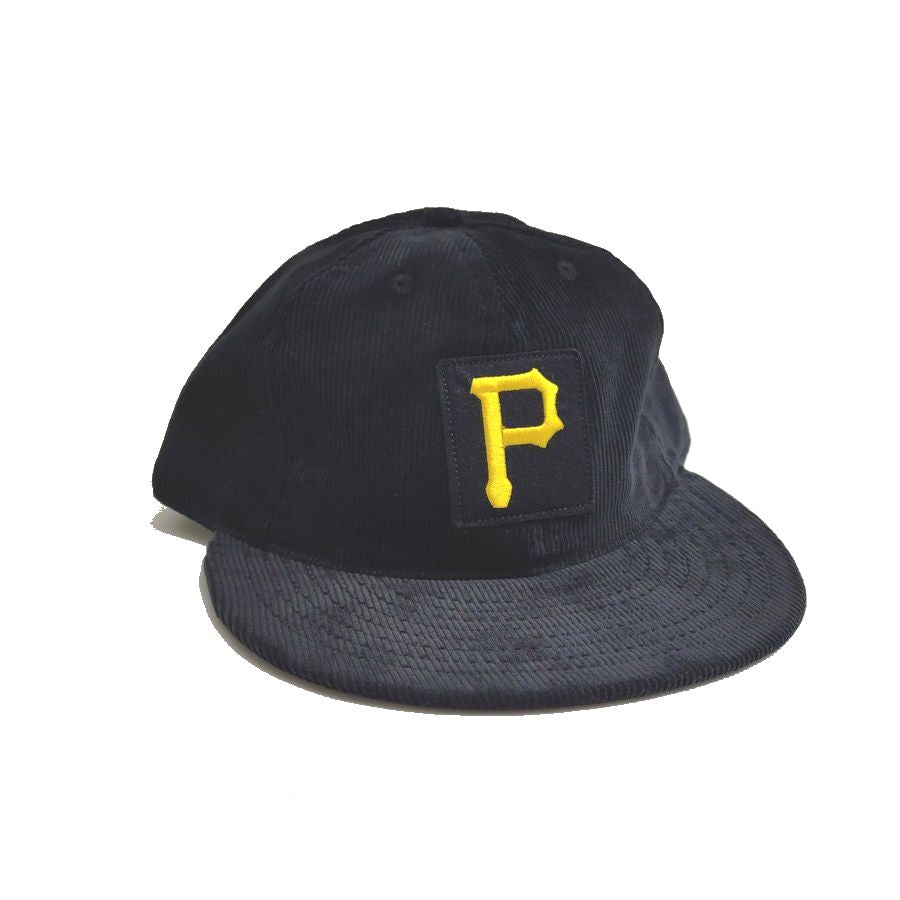 COOPERSTOWN BALL CAP / CORDUROY CAP / PITTSBURGH PIRATES / SPECIAL ORDER MODEL / PATCH / BLACK / SOFT VISOR / MADE IN USA