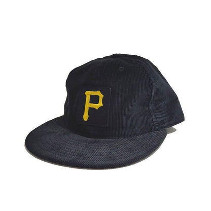 COOPERSTOWN BALL CAP / CORDUROY CAP / PITTSBURGH PIRATES / SPECIAL ORDER MODEL / PATCH / BLACK / SOFT VISOR / MADE IN USA