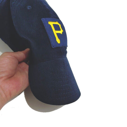COOPERSTOWN BALL CAP / CORDUROY CAP / PITTSBURGH PIRATES / SPECIAL ORDER MODEL / PATCH / NAVY / SOFT VISOR / MADE IN USA