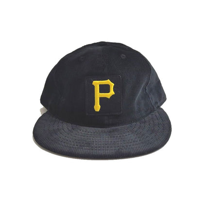 COOPERSTOWN BALL CAP / CORDUROY CAP / PITTSBURGH PIRATES / SPECIAL ORDER MODEL / PATCH / BLACK / SOFT VISOR / MADE IN USA