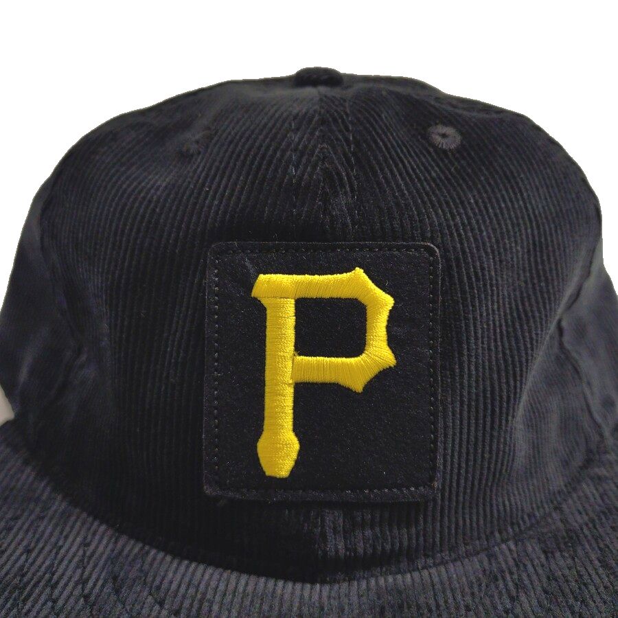 COOPERSTOWN BALL CAP / CORDUROY CAP / PITTSBURGH PIRATES / SPECIAL ORDER MODEL / PATCH / BLACK / SOFT VISOR / MADE IN USA