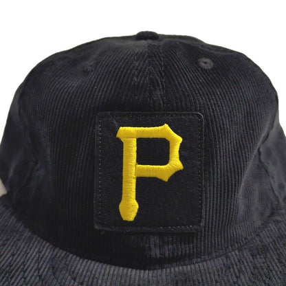COOPERSTOWN BALL CAP / CORDUROY CAP / PITTSBURGH PIRATES / SPECIAL ORDER MODEL / PATCH / BLACK / SOFT VISOR / MADE IN USA