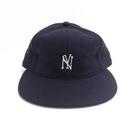 COOPERSTOWN BALL CAP / 1935 NEWYORK BLACK YANKEES (SMALL LOGO）NAVY / WOOL FLANNEL / LEATHER STRAP / MADE IN USA