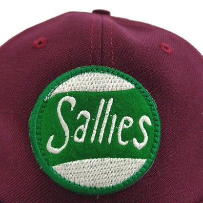 COOPERSTOWN BALL CAP / 1948 SPRINGFIELD SALLIES / PATCH / WOOL SAGE / MAROON / SNAP / MADE IN USA