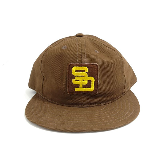 COOPERSTOWN BALL CAP / SANDIEGO PADRES / VINTAGE PATCH / BRUSHED COTTON TWILL / SOFT VISOR / SNAP / BROWN / SPECIAL ORDER MODEL / MADE IN USA