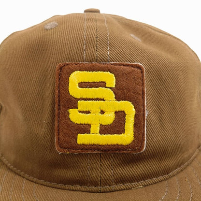 COOPERSTOWN BALL CAP / SANDIEGO PADRES / VINTAGE PATCH / BRUSHED COTTON TWILL / SOFT VISOR / SNAP / BROWN / SPECIAL ORDER MODEL / MADE IN USA
