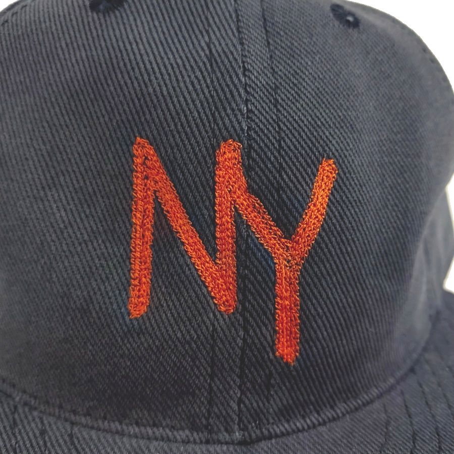 COOPERSTOWN BALL CAP / CHAIN STITCH ORIGINAL NY LOGO / BEEFY BRUSHED BULL DENIM CAP / 2COLOR / 12OZ / MADE IN USA
