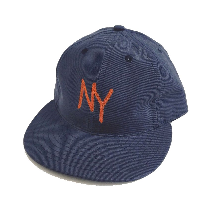 COOPERSTOWN BALL CAP / CHAIN STITCH ORIGINAL NY LOGO / BEEFY BRUSHED BULL DENIM CAP / 2COLOR / 12OZ / MADE IN USA