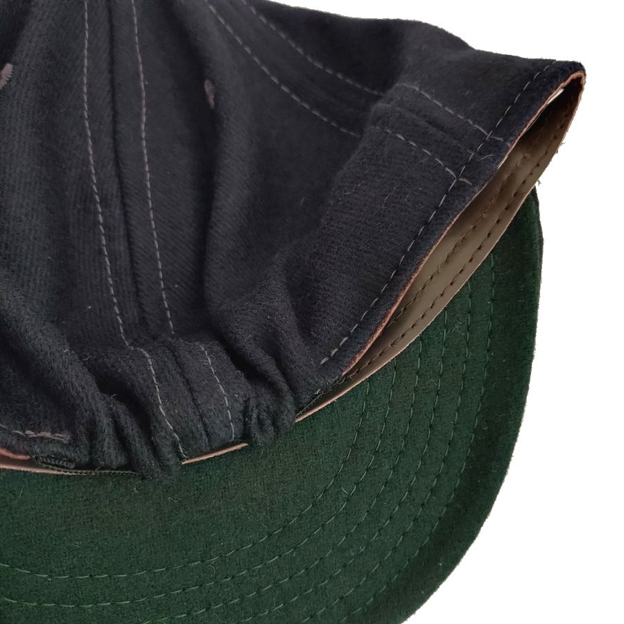 COOPERSTOWN BALL CAP / SOLID /  WOOL FLANNEL / NAVY / 2SIZE /  SOFT VISOR / ELASTIC / MADE IN USA