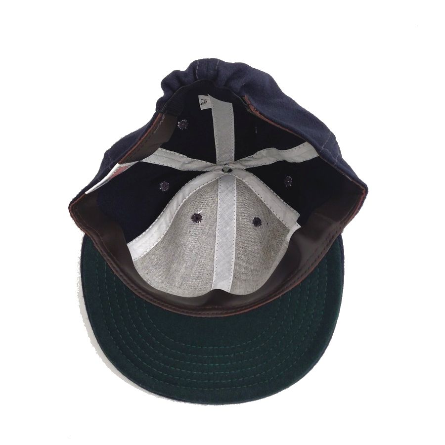 COOPERSTOWN BALL CAP / 1927 BUSTIN BABES / WOOL FLANNEL / NAVY / 2.5 INCH SOFT VISOR / ELASTIC / MADE IN USA