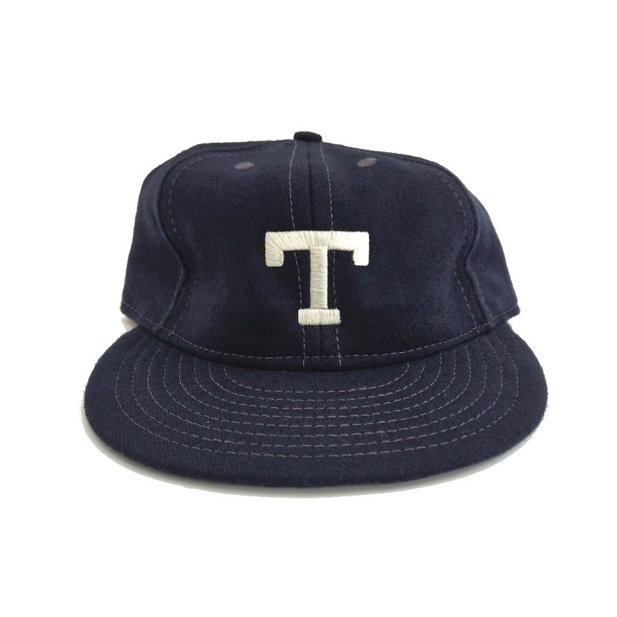 COOPERSTOWN BALL CAP / 1925 TUFTS UNIVERSITY/ WOOL FLANNEL / NAVY / 2.5 INCH SOFT VISOR / ELASTIC / EXCLUSIVE / MADE IN USA