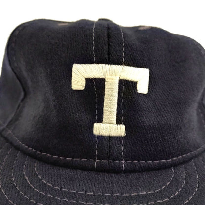 COOPERSTOWN BALL CAP / 1925 TUFTS UNIVERSITY/ WOOL FLANNEL / NAVY / 2.5 INCH SOFT VISOR / ELASTIC / EXCLUSIVE / MADE IN USA