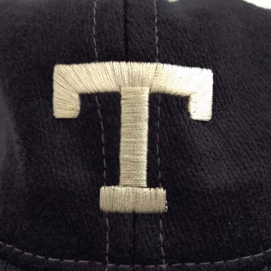 COOPERSTOWN BALL CAP / 1925 TUFTS UNIVERSITY/ WOOL FLANNEL / NAVY / 2.5 INCH SOFT VISOR / ELASTIC / EXCLUSIVE / MADE IN USA